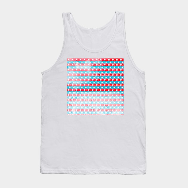 Red white and blue stars and stripes in an Americana tribute Tank Top by pickledpossums